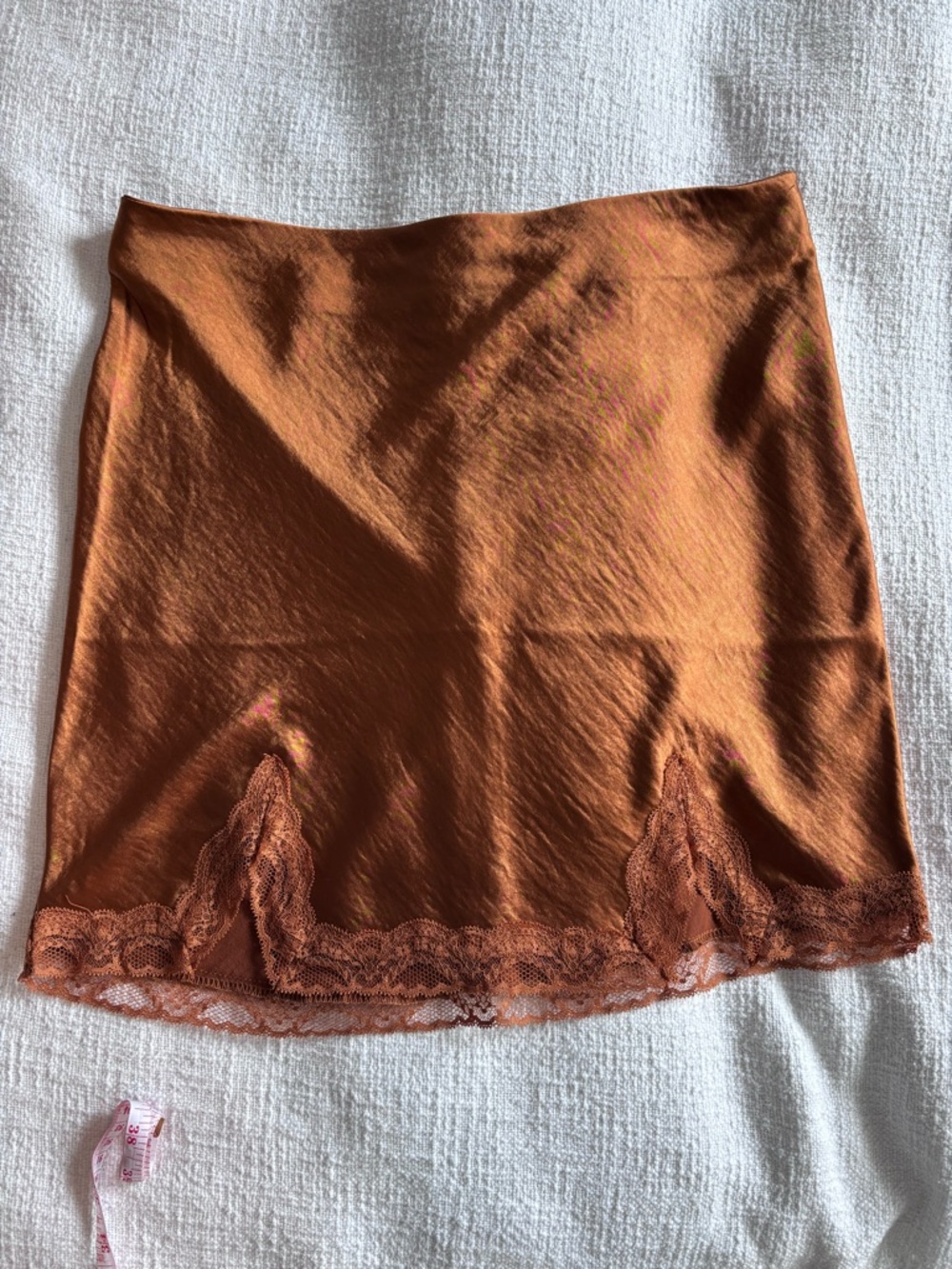 Rust Satin Slip Skirt